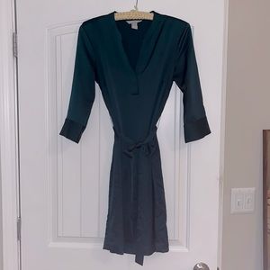 H&M size 6, polyester, dark green dress